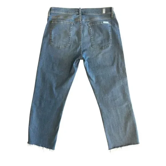 7 FOR ALL MANKIND STRETCH CROPPED BOOT JEANS SIZE 31 - Picture 5 of 7